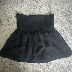 Forever 21 Black Smocked Skater Mini Skirt